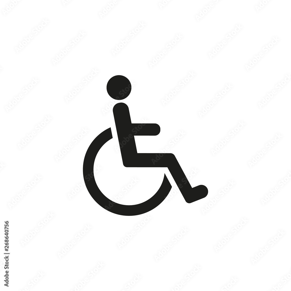 Disabled handicap sign on white background. Vector. Disabled handicap sign on white background. Vector.