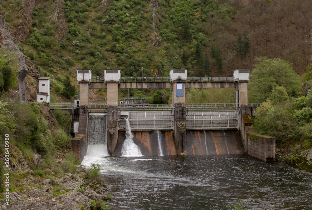 Dam on a reservoir