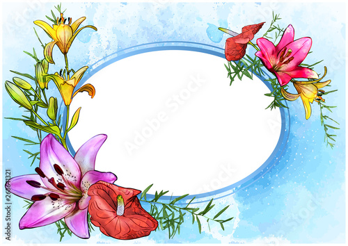 Floral Greeting Card with W...