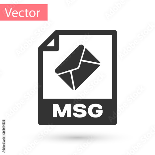 Grey MSG file document icon. Download msg button icon isolated on white background. MSG file symbol. Vector Illustration