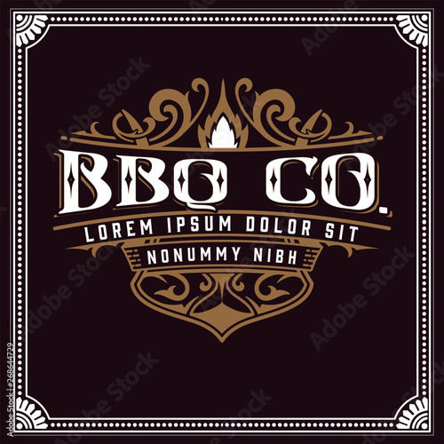 Vintage BBQ logo template