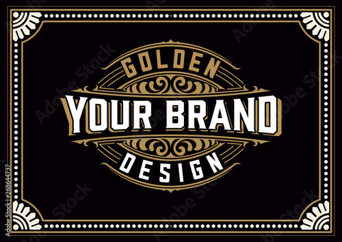 Vintage logo with floral elements