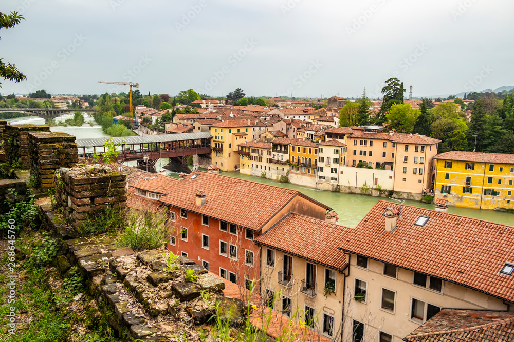View from the Ezzelini Castle in Bassano del Grappa, Vicenza - Italy