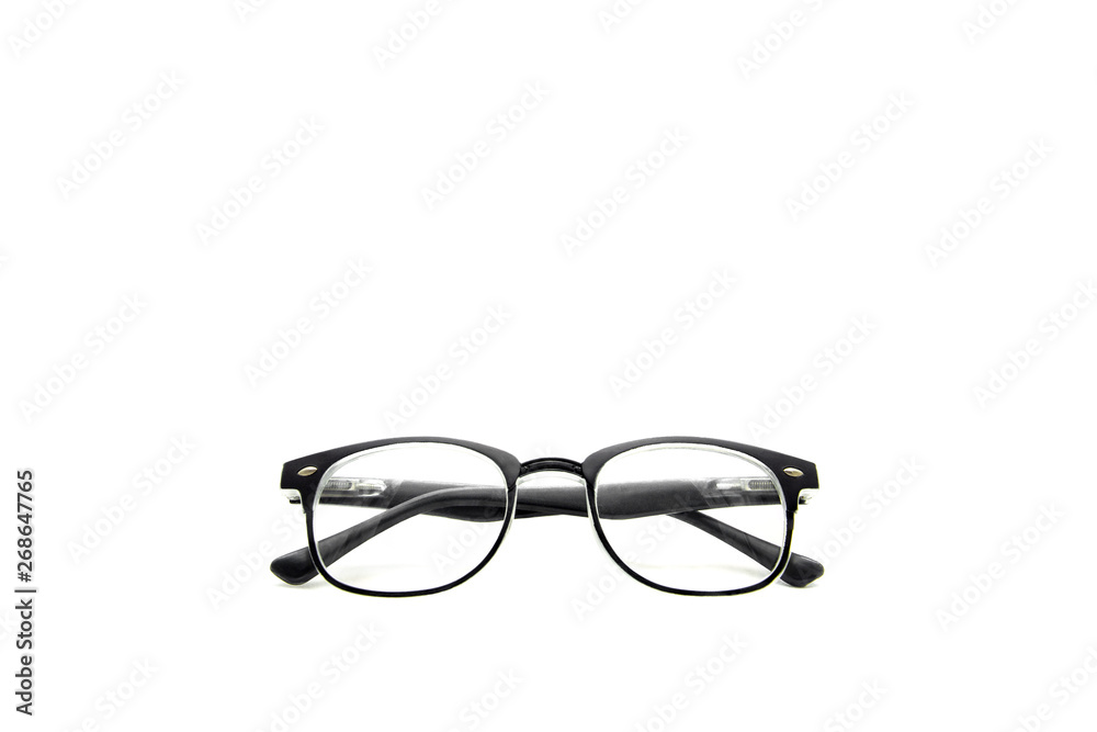 Black frame eye glasses isolated in white background. Black frame eye glasses isolated in white background.