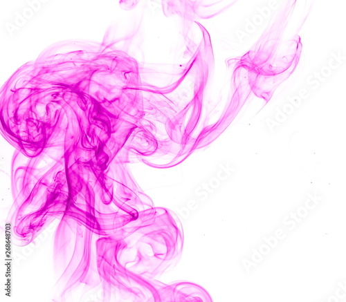 Purple smoke on white background