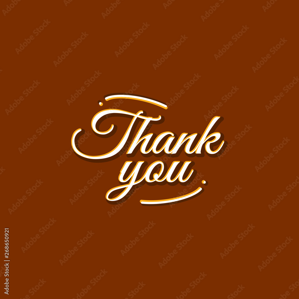 Thank you lettering on red background vector calligraphy Thank you lettering on red background vector calligraphy