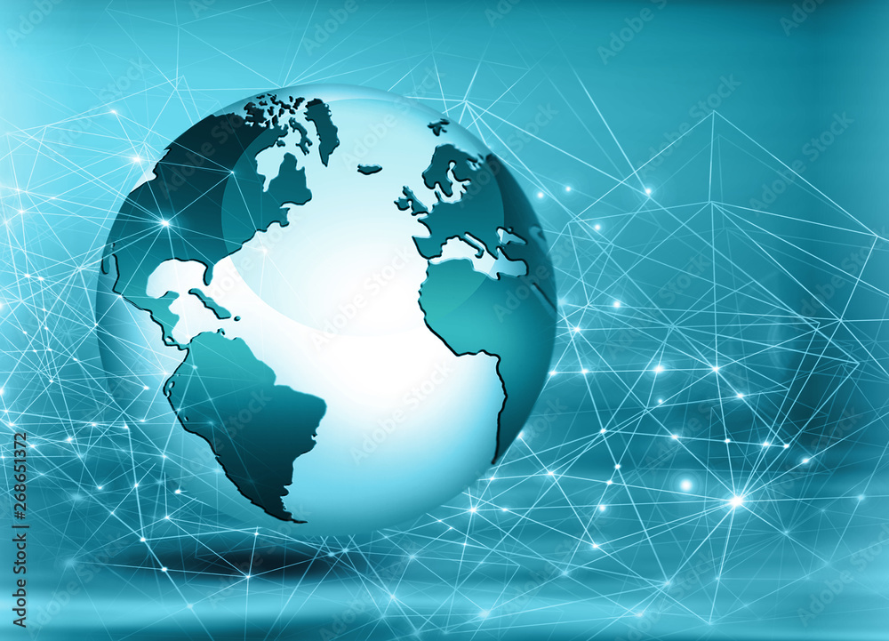 Best Internet Concept of global business. Globe, glowing lines on technological background. Wi-Fi, rays, symbols Internet, 3D illustration Best Internet Concept of global business. Globe, glowing lines on technological background. Wi-Fi, rays, symbols Internet, 3D illustration