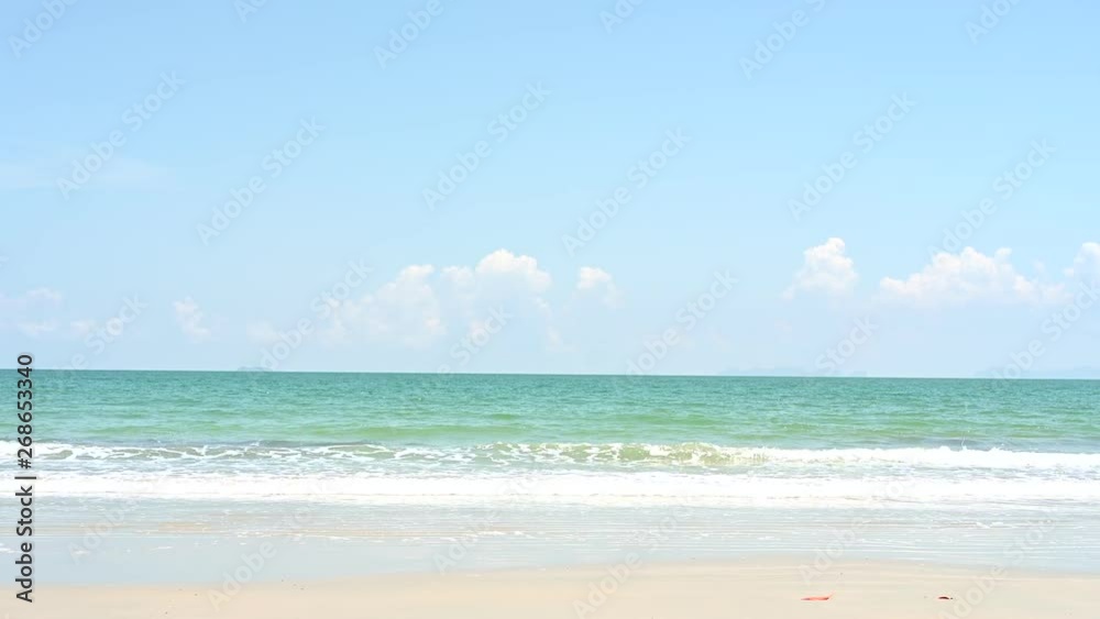 sea View popular beach at Ao Nang Beach Krabi, Thailand,4K footage