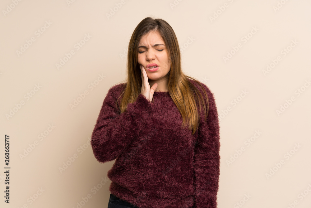 Young girl with toothache Young girl with toothache
