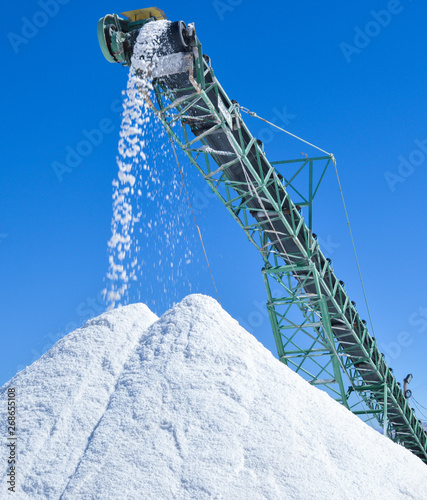 Salt machinery in salt factory on a salt pan in the middle of the Puna, Argentina