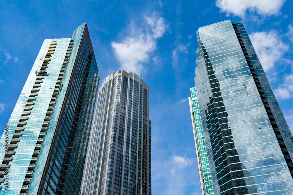 Glass Residential Skyscrapers in the Streeterville neighborhood of Chicago Glass Residential Skyscrapers in the Streeterville neighborhood of Chicago