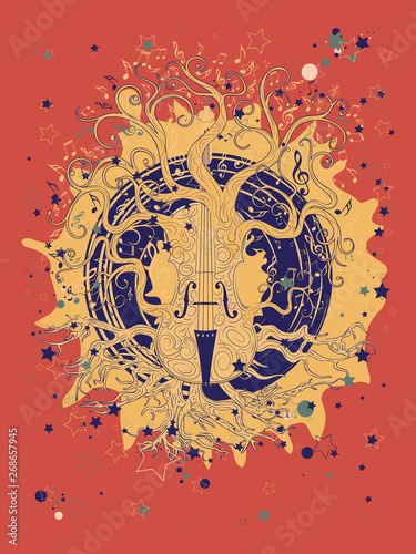 Violin tree music poster