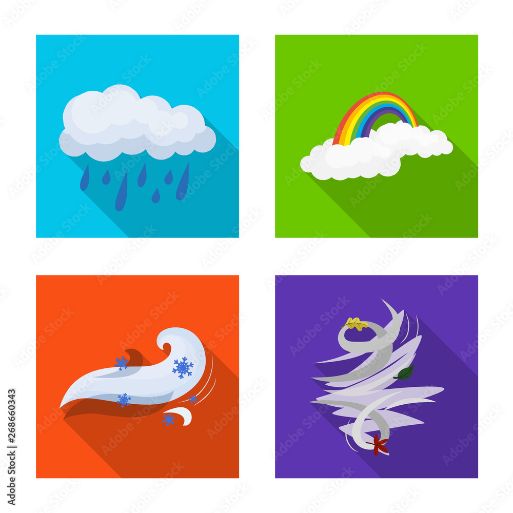 Isolated object of weather and climate icon. Set of weather and cloud stock vector illustration.