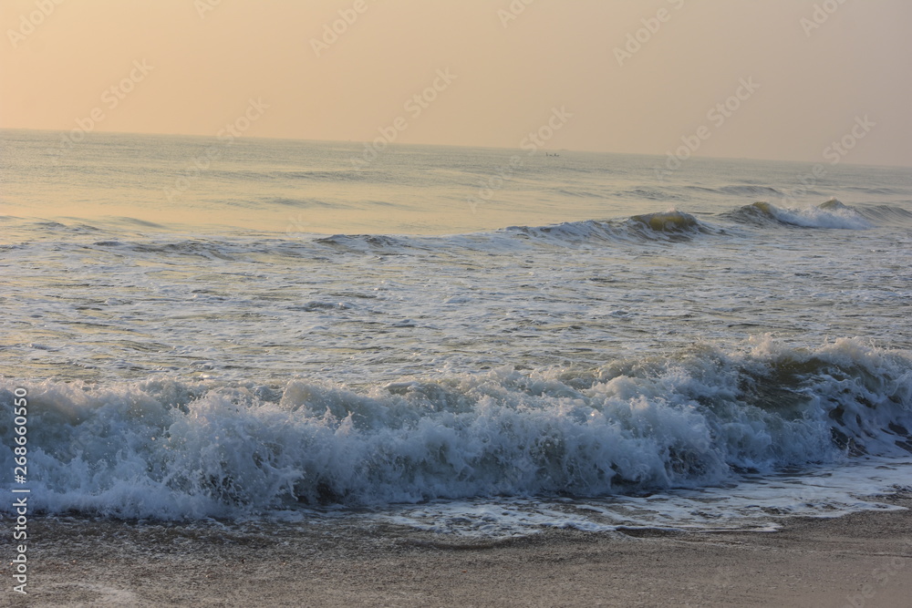 Chennai, Tamilnadu, India: Febrauary 15, 2019 - Sunrise at Kovalam Beach in Chennai