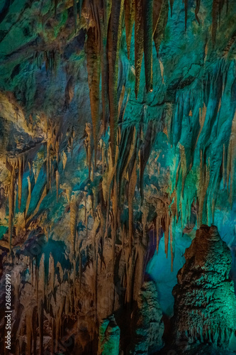 Wallpaper Mural illuminated stalagtites in Prometheus Cave Torontodigital.ca