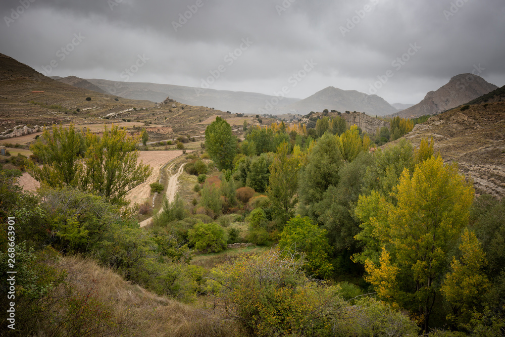 landscape around Miravete de la Sierra village, province of Teruel, Aragon, Spain