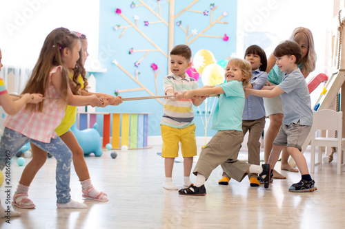 group of preschool kids pla...