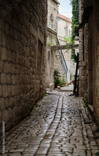 Old street in Dalmatia, Trogir, Croatia