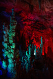 blue and red illuminated Prometheus Cave