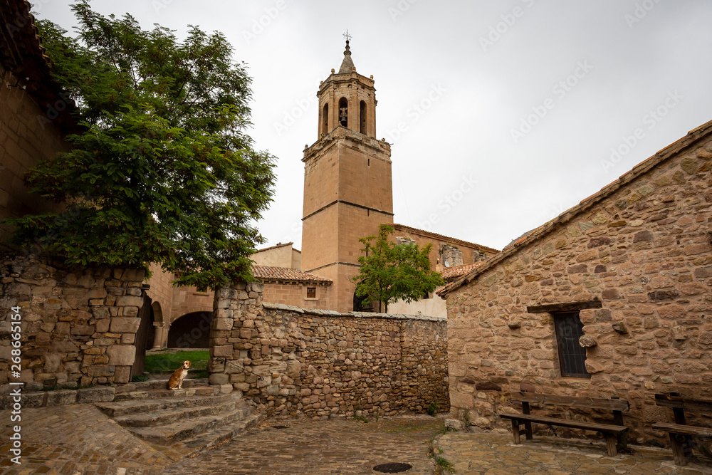 Church of Our Lady of the Snows in Miravete de la Sierra village, province of Teruel, Aragon, Spain