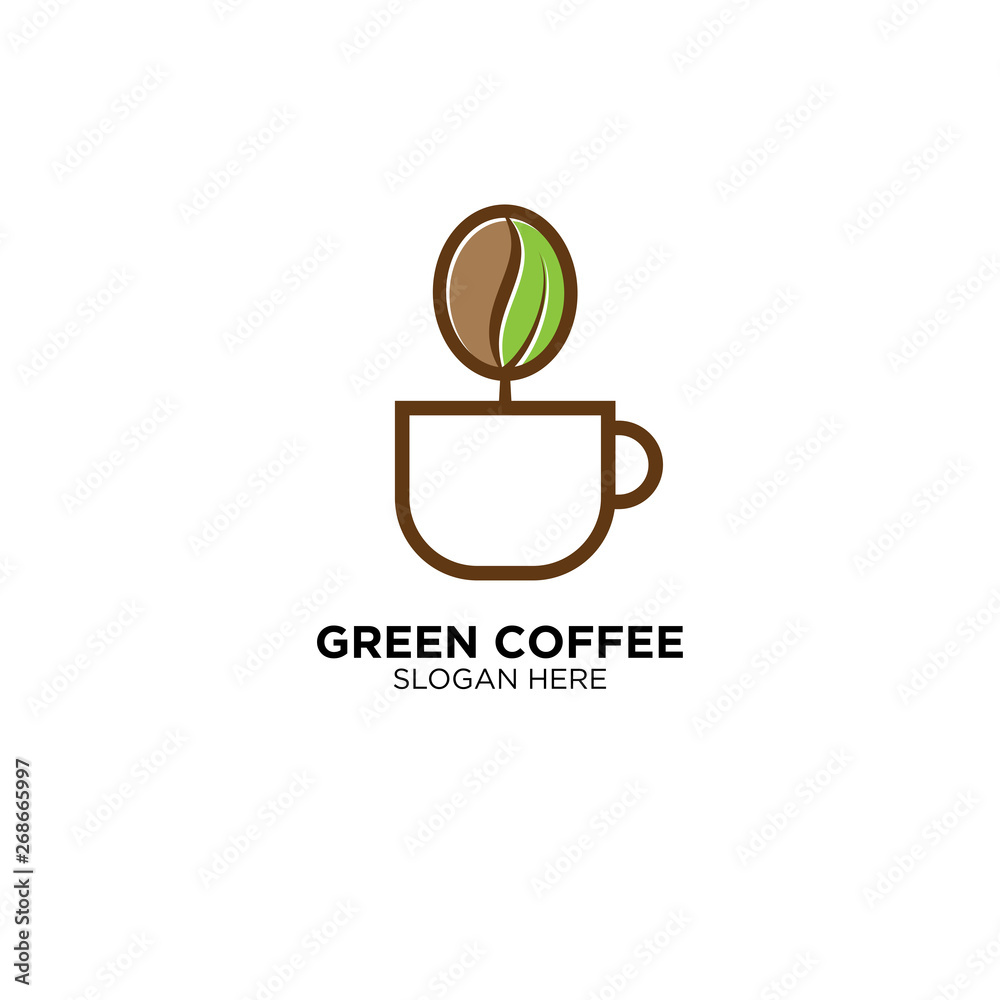 Green Coffee Logo Design Vector Green Coffee Logo Design Vector