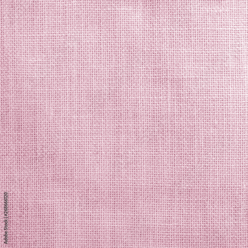 Hessian sackcloth woven texture pattern background in light sweet pink color