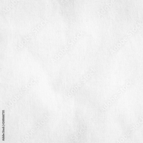 Hessian sackcloth fabric woven texture background in light white gray color