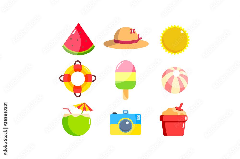 Fototapeta premium Pop Summer Icon Vector