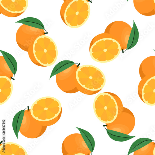 Fruits seamless pattern. Cute vector pattern. Isolated on white background