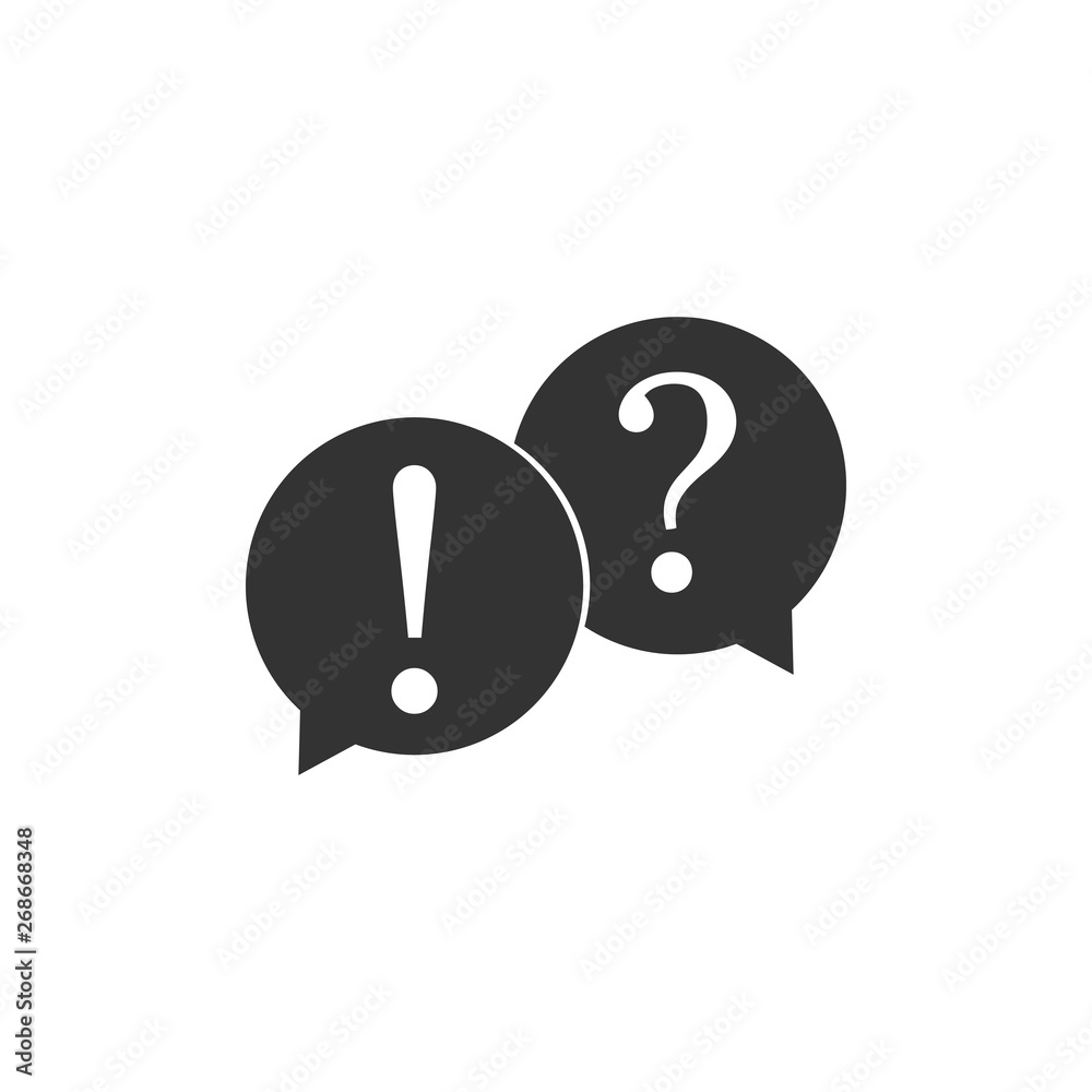 Speech bubbles with Question and Exclamation marks icon isolated. Flat design. Vector Illustration Speech bubbles with Question and Exclamation marks icon isolated. Flat design. Vector Illustration