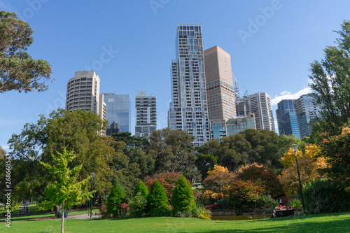 Melbourne Victoria Australia City view skyline from park © Florian