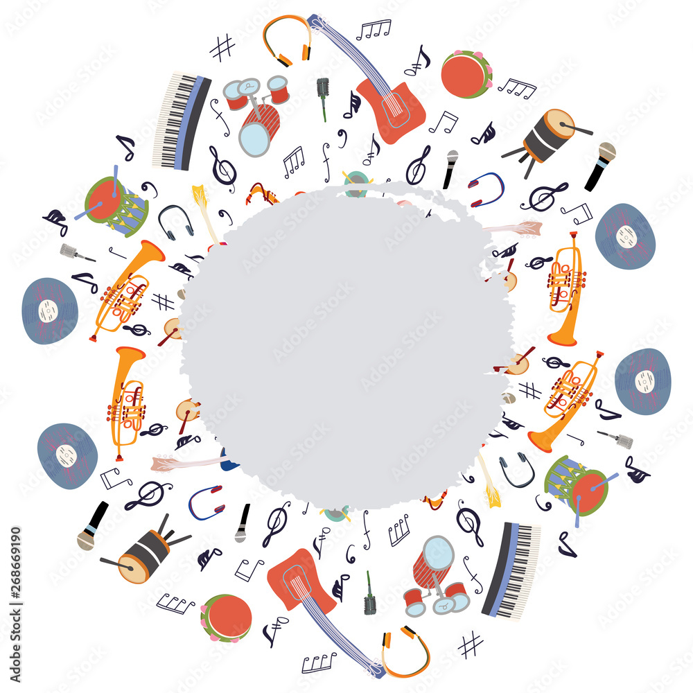 Musical instruments border Stock Illustration Adobe Stock