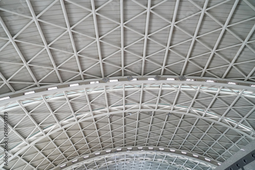 interior view of ceiling with steel structure