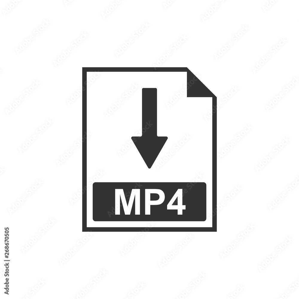MP4 file document icon. Download MP4 button icon isolated. Flat design. Vector Illustration MP4 file document icon. Download MP4 button icon isolated. Flat design. Vector Illustration