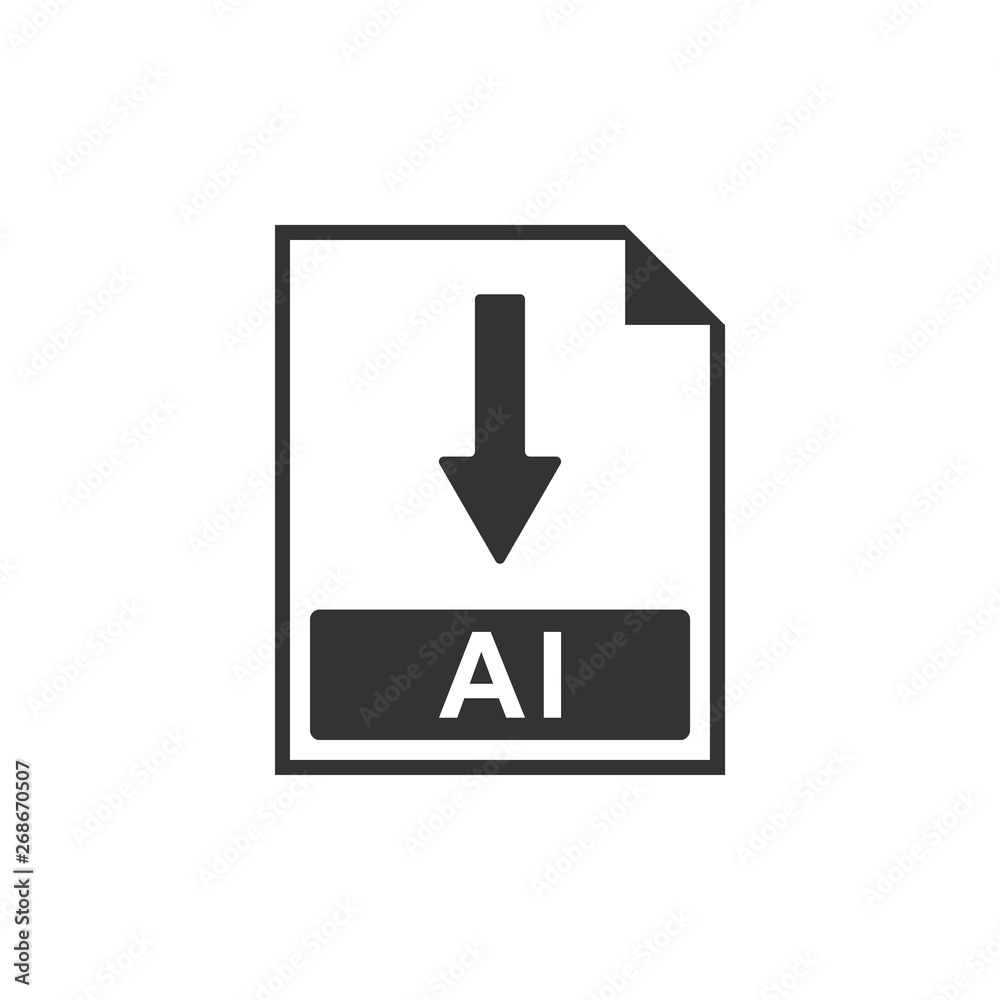 AI file document icon. Download AI button icon isolated. Flat design. Vector Illustration AI file document icon. Download AI button icon isolated. Flat design. Vector Illustration