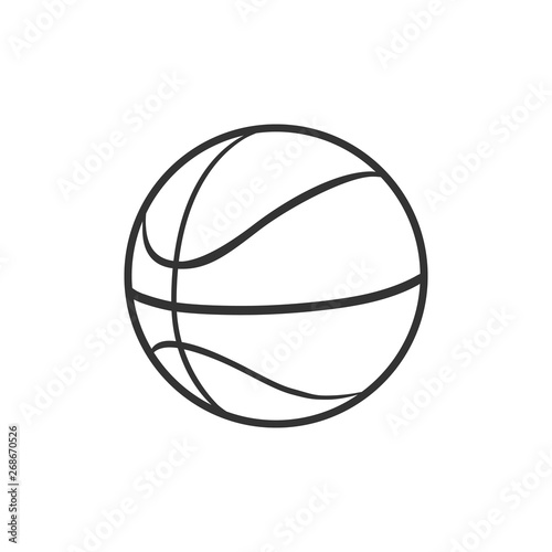 Basketball ball icon isolated. Sport symbol. Flat design. Vector Illustration