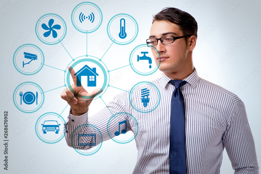 Smart home concept with devices and appliances Smart home concept with devices and appliances