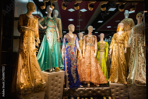 Traditional Algerian woman dress in display