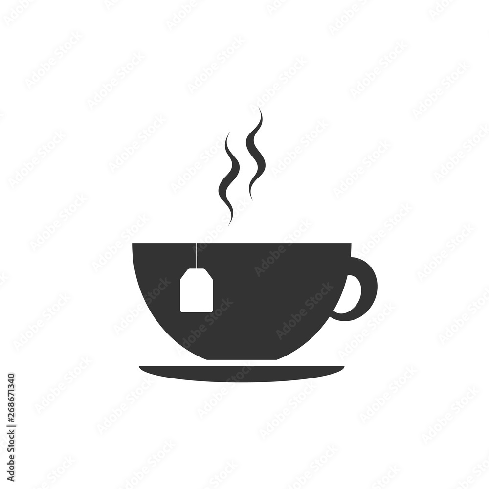 Cup with tea bag icon isolated. Flat design. Vector Illustration Cup with tea bag icon isolated. Flat design. Vector Illustration