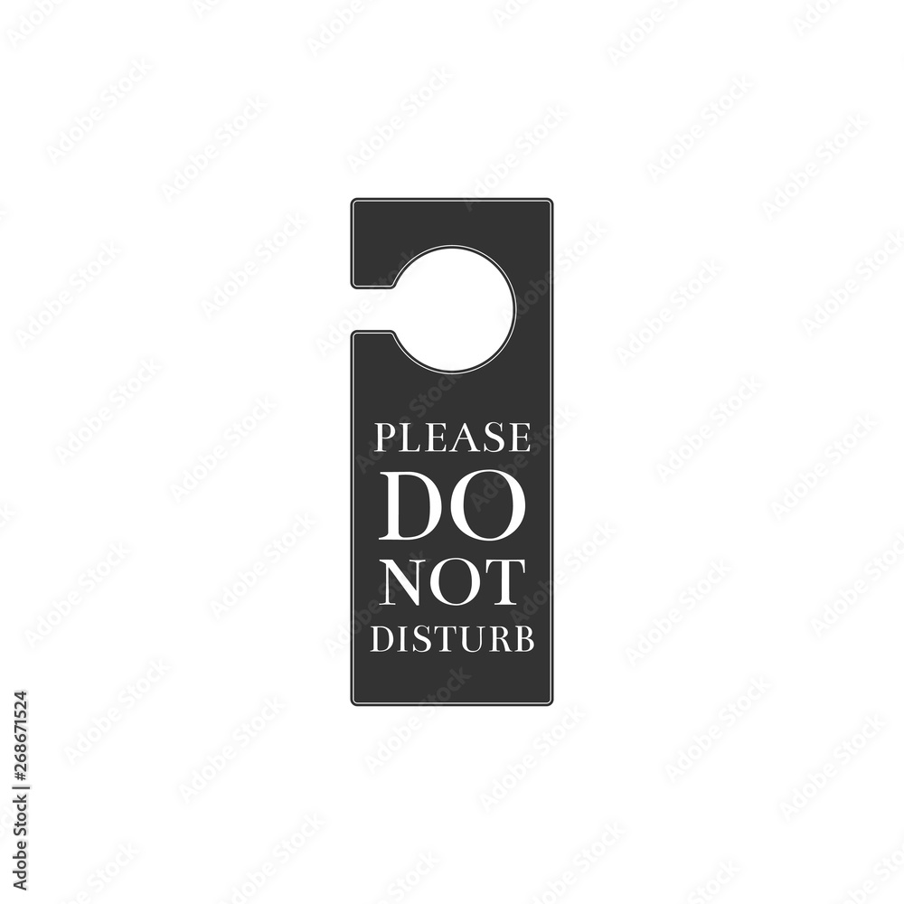 Please do not disturb icon isolated. Hotel Door Hanger Tags. Flat design. Vector Illustration Please do not disturb icon isolated. Hotel Door Hanger Tags. Flat design. Vector Illustration