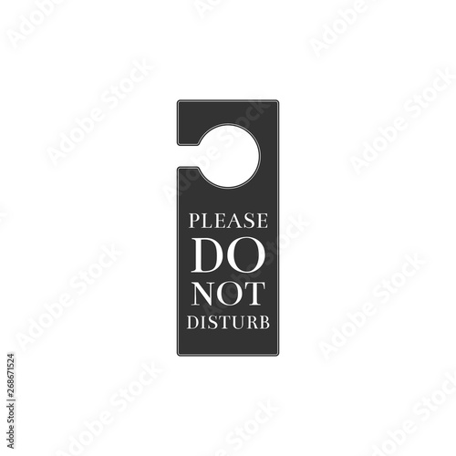 Please do not disturb icon isolated. Hotel Door Hanger Tags. Flat design. Vector Illustration
