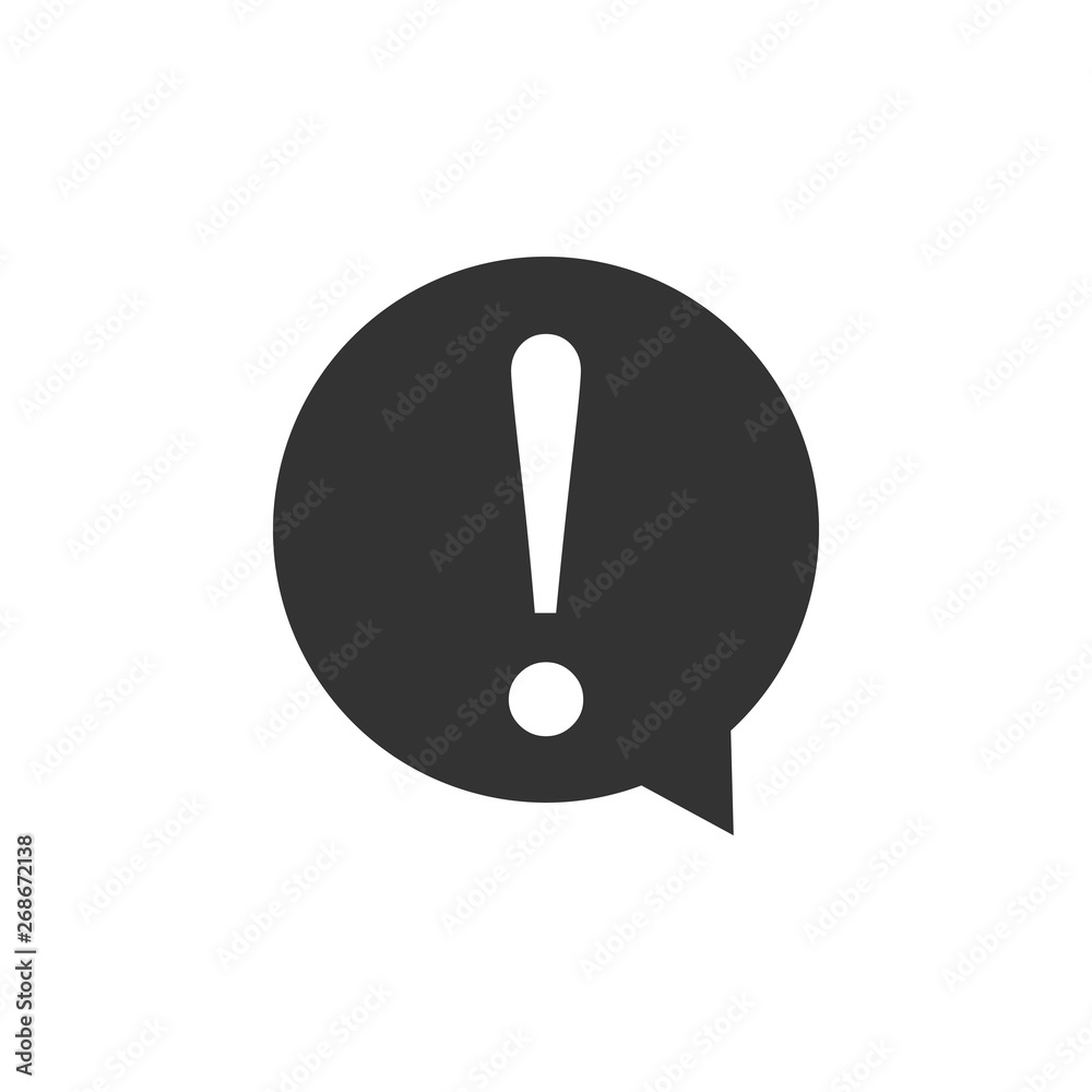 Exclamation mark in circle icon isolated. Hazard warning symbol. Flat design. Vector Illustration Exclamation mark in circle icon isolated. Hazard warning symbol. Flat design. Vector Illustration