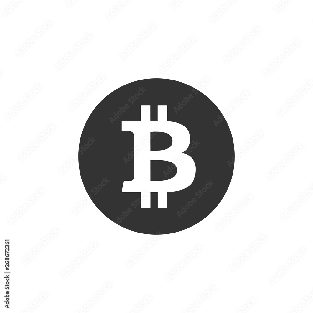 Cryptocurrency coin Bitcoin icon isolated. Bitcoin for internet money. Physical bit coin. Digital currency. Blockchain based secure crypto currency. Flat design. Vector Illustration Cryptocurrency coin Bitcoin icon isolated. Bitcoin for internet money. Physical bit coin. Digital currency. Blockchain based secure crypto currency. Flat design. Vector Illustration