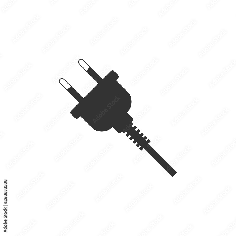 Electric plug icon isolated. Concept of connection and disconnection of the electricity. Flat design. Vector Illustration Electric plug icon isolated. Concept of connection and disconnection of the electricity. Flat design. Vector Illustration
