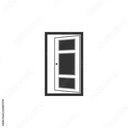 Open door icon isolated. Flat design. Vector Illustration
