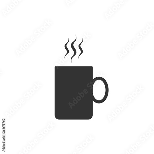 Coffee cup flat icon isolated. Tea cup. Hot drink coffee. Flat design. Vector Illustration