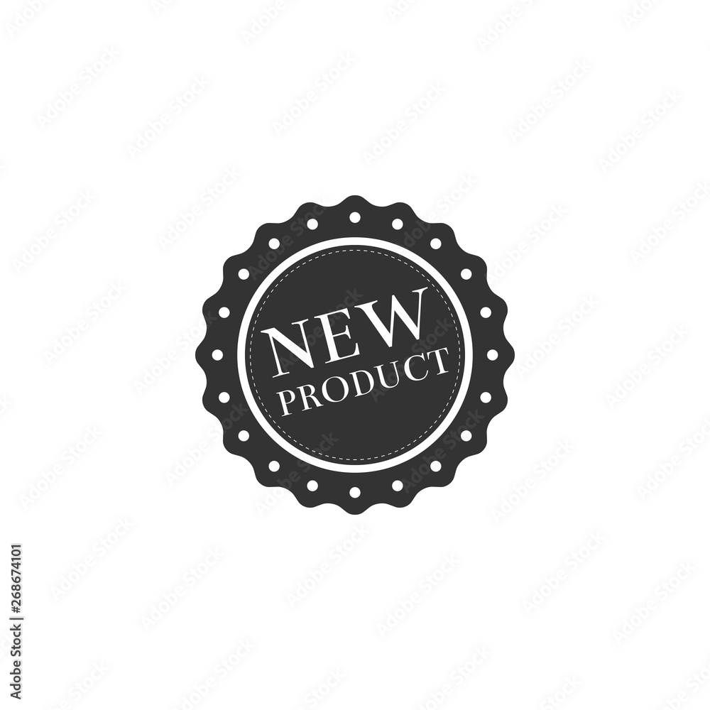 Fototapeta premium New product label, badge, seal, sticker, tag, stamp icon isolated. Flat design. Vector Illustration