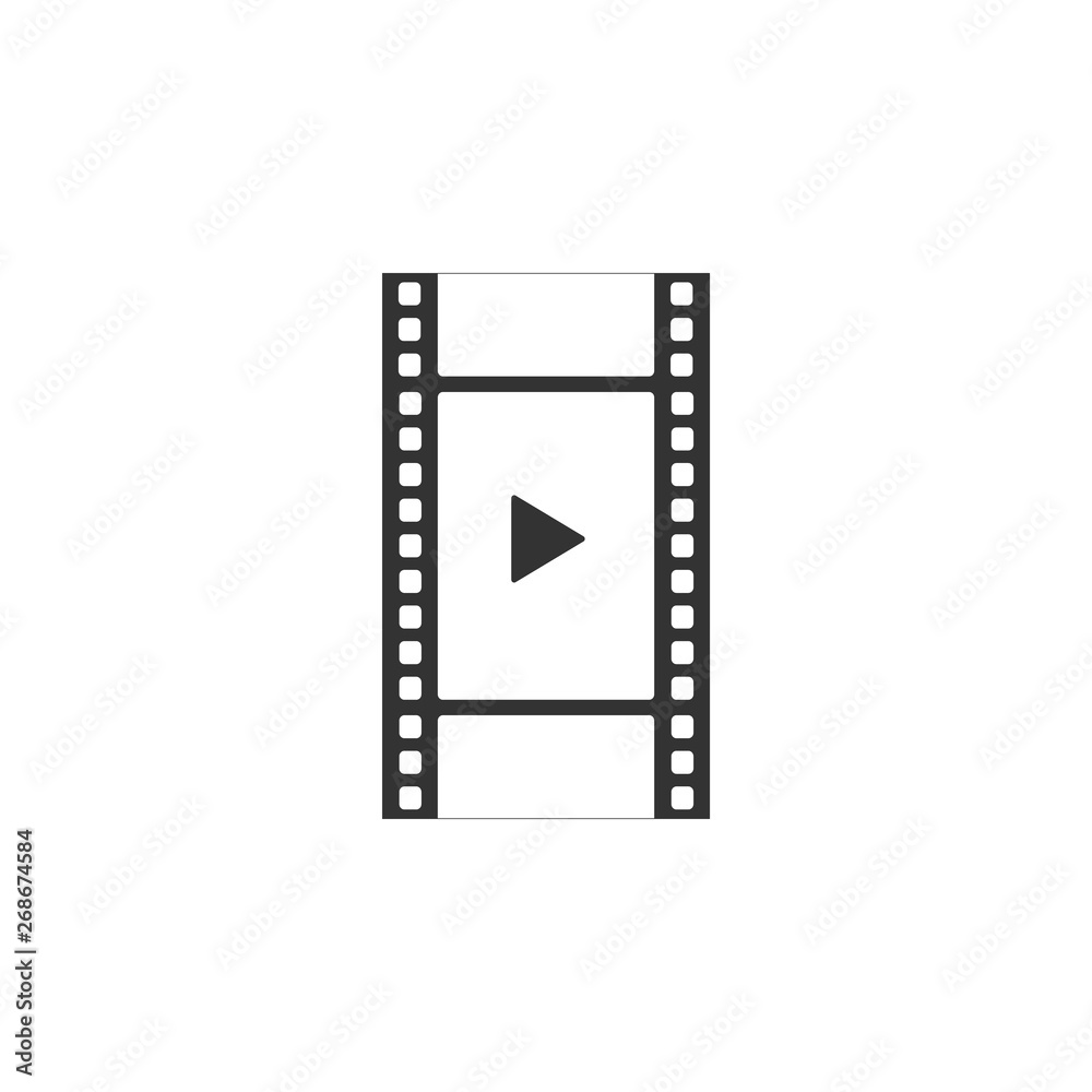 Play Video icon isolated. Film strip with play sign. Flat design. Vector Illustration Play Video icon isolated. Film strip with play sign. Flat design. Vector Illustration
