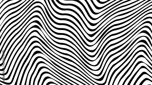 Optical illusion. Abstract lines background. Geometric Black and White. Line pattern. Eps10 vector.