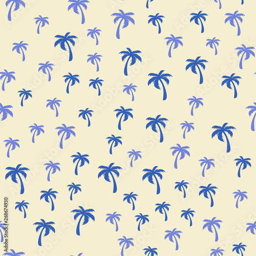 Coconut palm tree. Tropical vector Seamless pattern © Renat